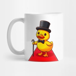 Artist duckling wearing top hat and walking stick Mug